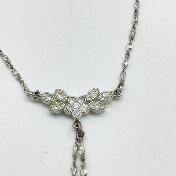 AVON Silver Tone Crystal Bracelet Anklet Signed Adjustable - Picture 3 of 12